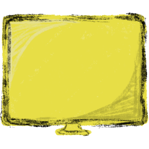 flat-screen television in shades of yellow